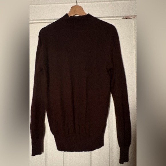 Neiman Marcus‎ Brown Silk Cashmere Mock Neck Sweater Size Large EUC - Picture 1 of 4